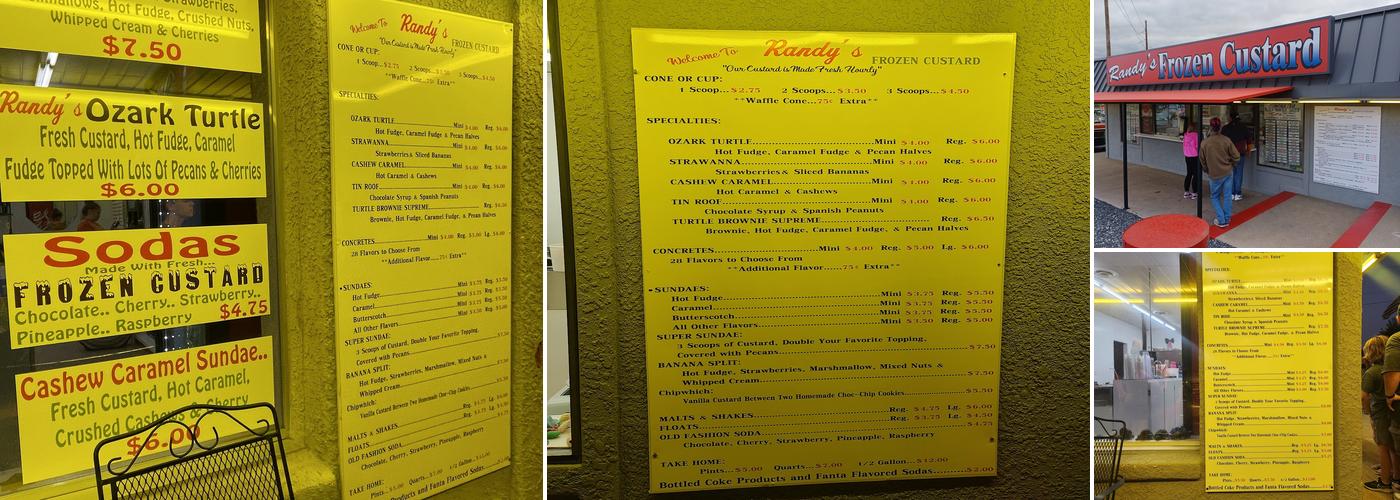 Randy's Frozen Custard Menu