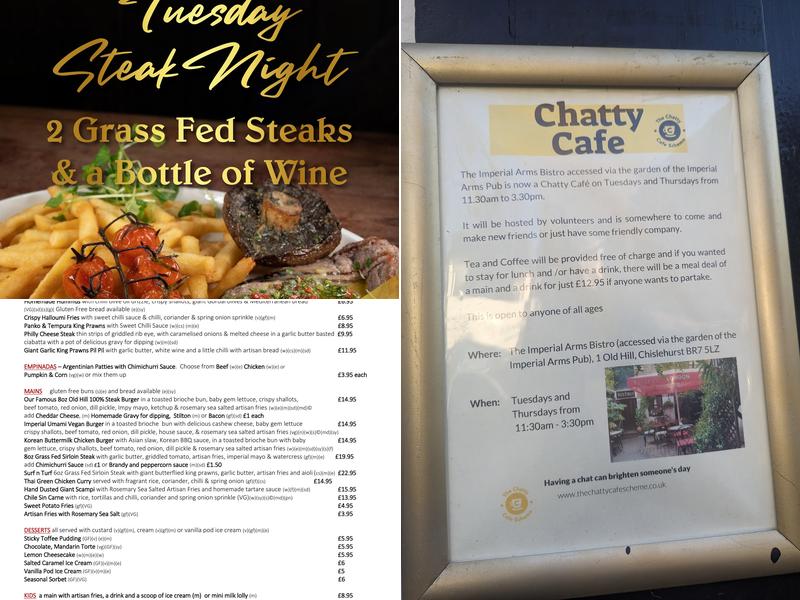 Imperial Arms Pub & Courtyard Bistro Menu