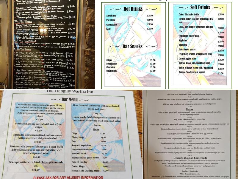 The Trengilly Wartha Inn Ltd Menu