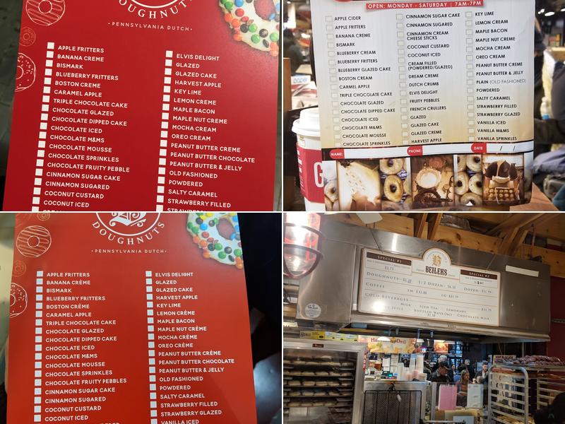 Beiler's Bakery Menu