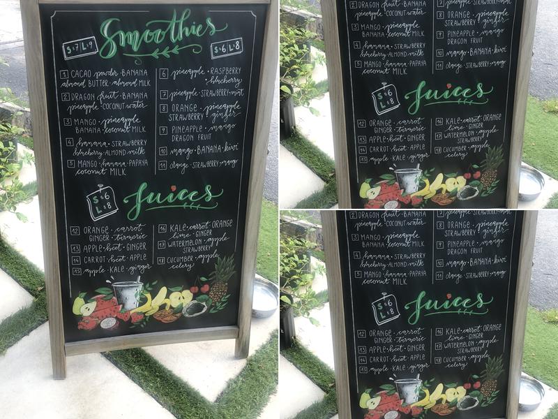 Elixir Juice Bar Menu