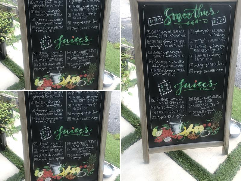 Elixir Juice Bar Menu