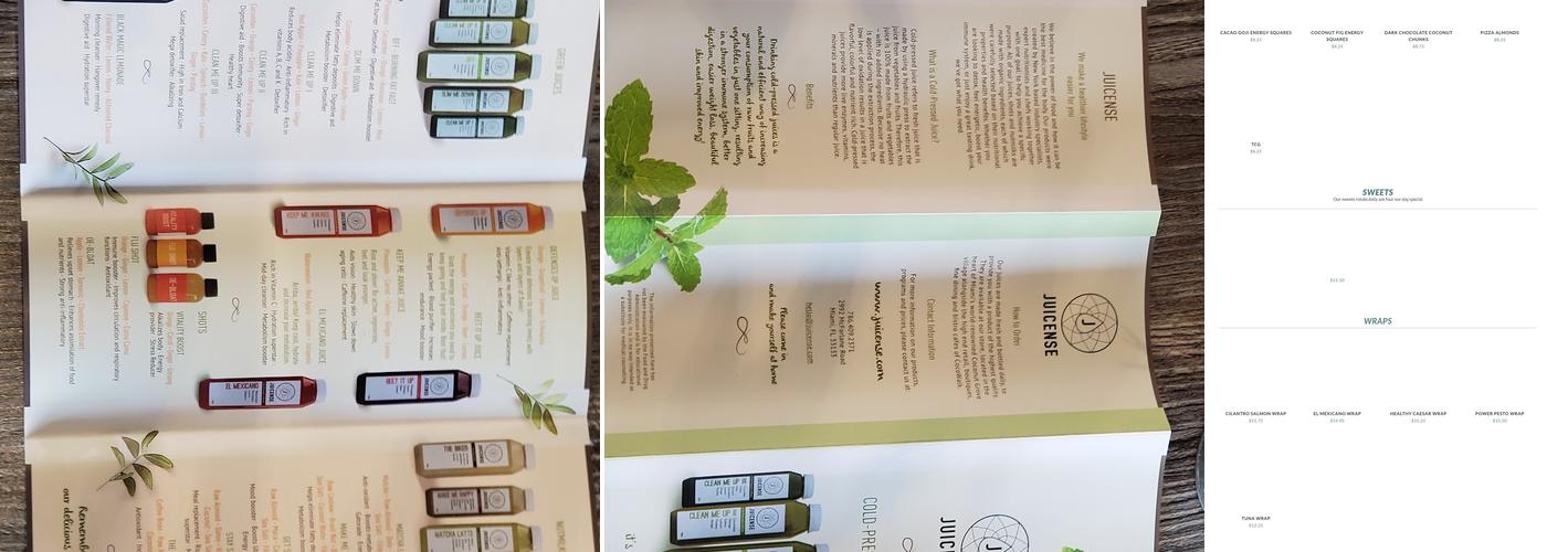 Juicense Menu