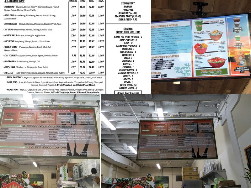 Raw Smoothie Co. Menu