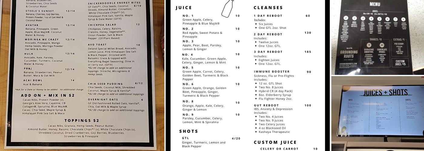 Grounding Roots Menu