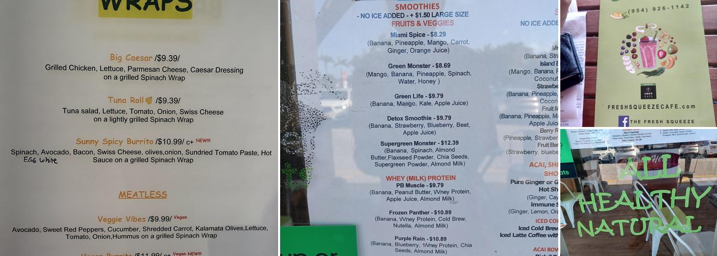 The Fresh Squeeze Menu