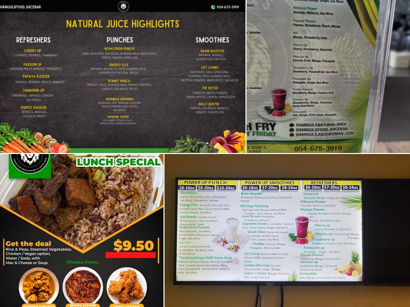 Shanguls Jamaican Restaurant & Juice Bar Menu
