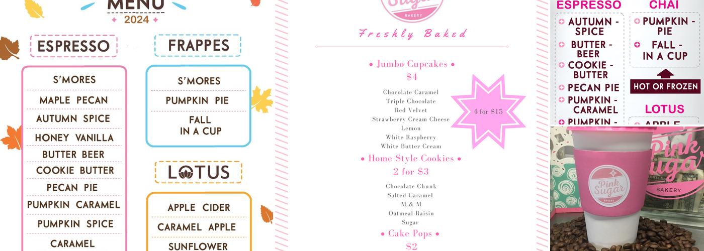 Pink Sugar Express Menu