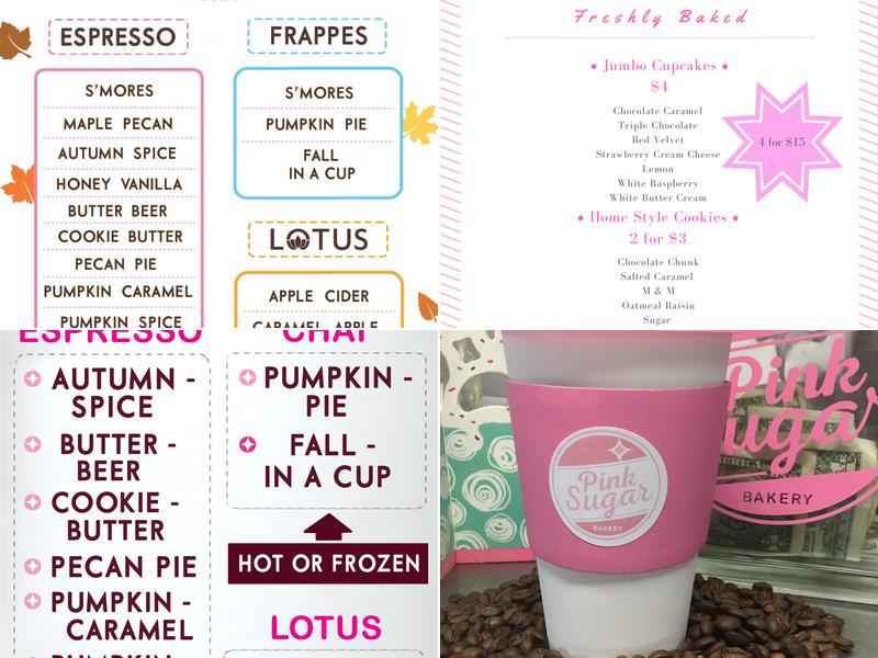 Pink Sugar Express Menu