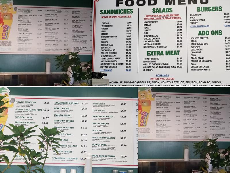 Power Smoothie Menu
