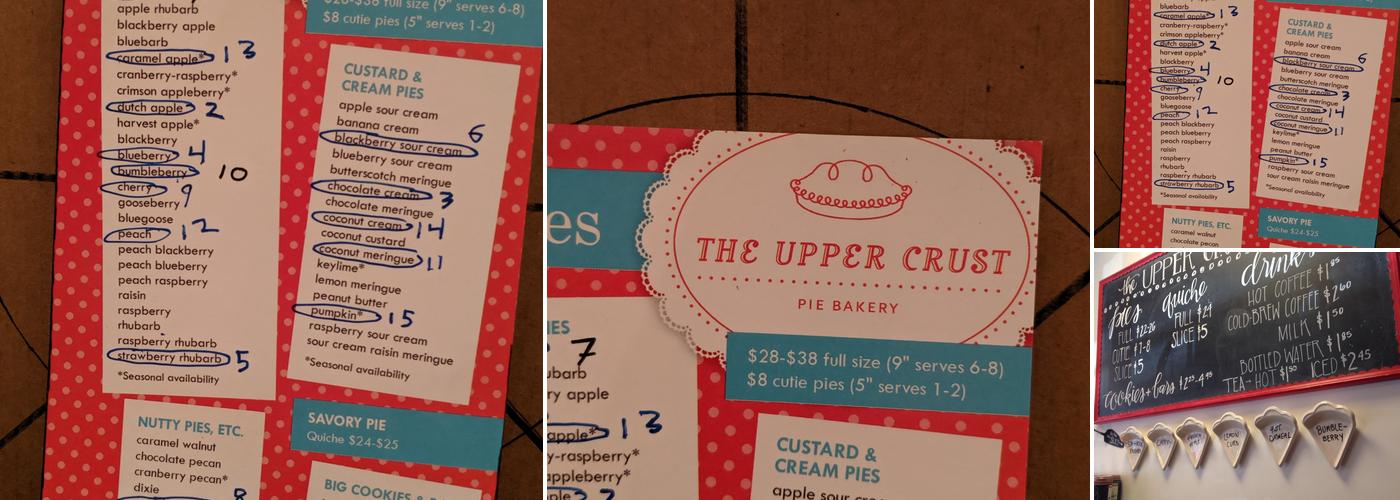 The Upper Crust Menu
