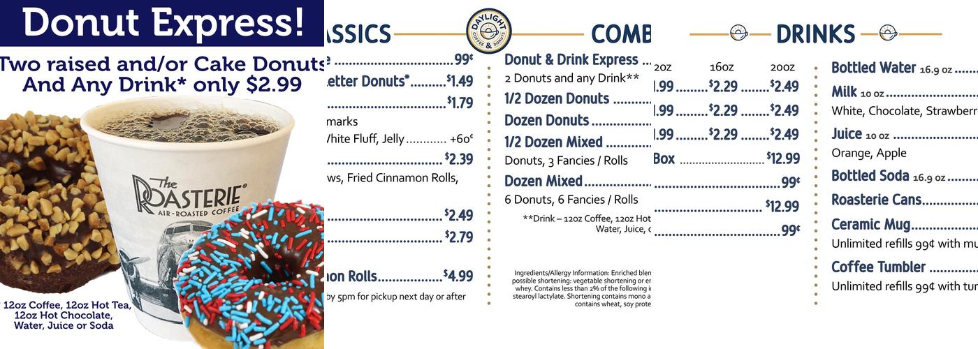Daylight Donuts - Olathe Menu