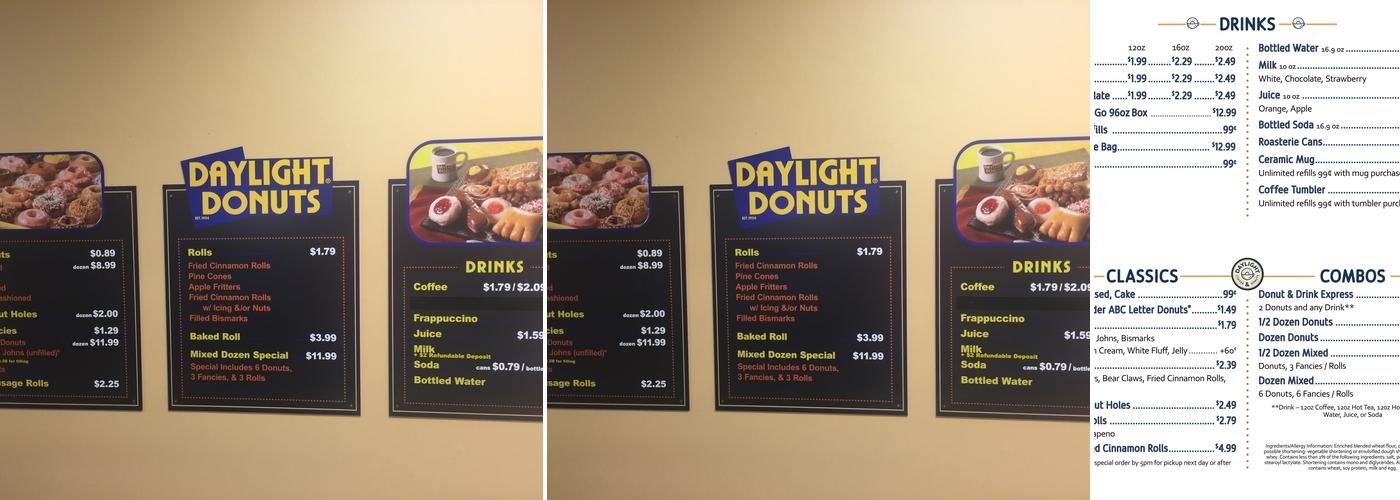 Daylight Coffee & Donuts - Lenexa Menu