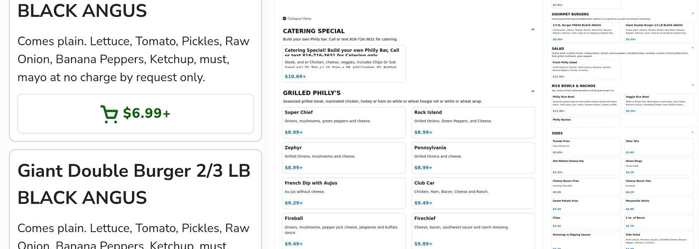 Chartroose Caboose Menu