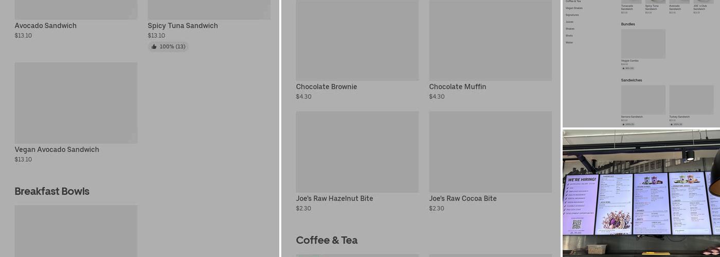 JOE & THE JUICE Menu