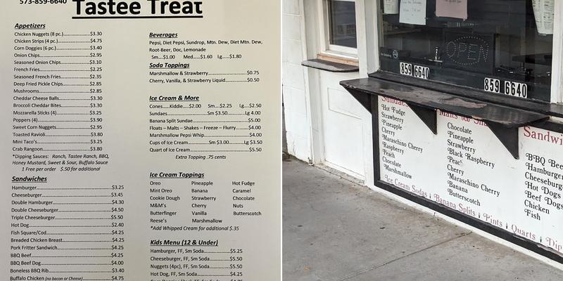 A Tastee Treat Menu