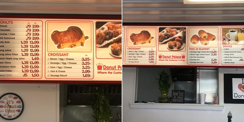 The Donut Palace Menu