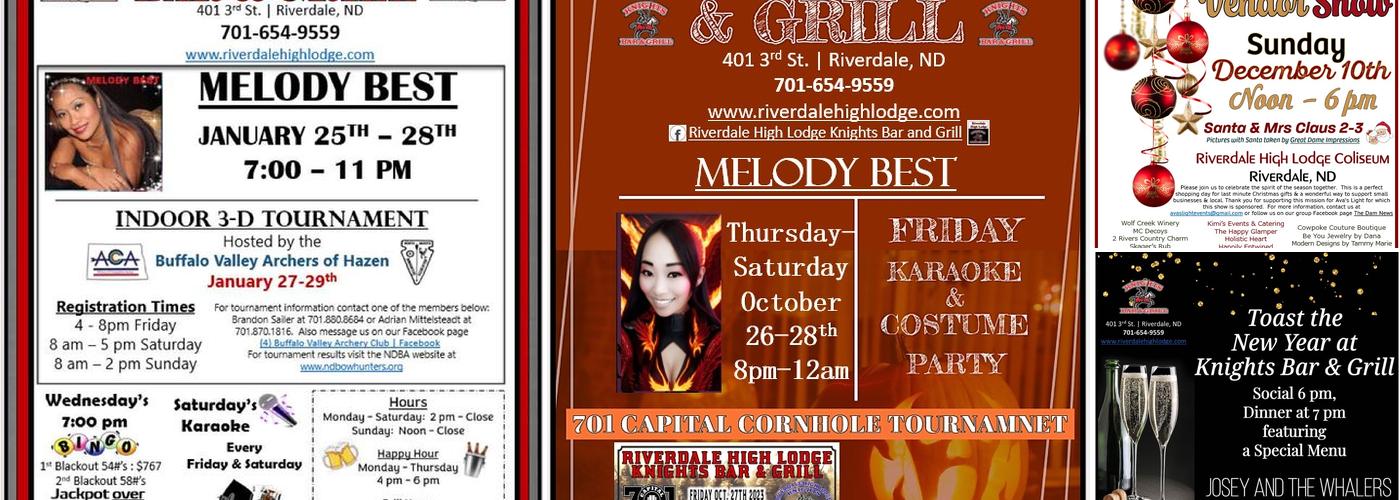 Riverdale High Lodge & Knights Bar & Grill Menu