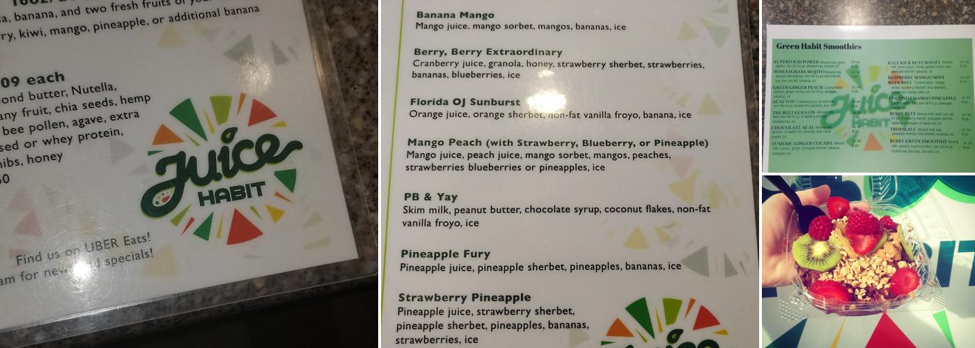 Juice Habit Menu