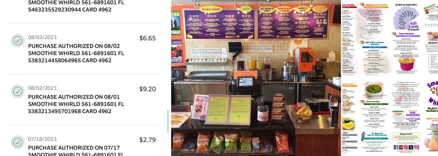 Smoothie Whirl'd Menu