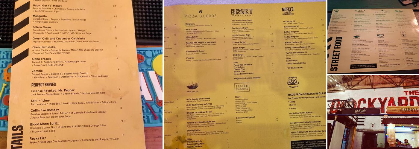 The Dockyard Social Menu