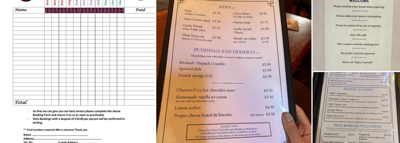 Town of Ramsgate Menu