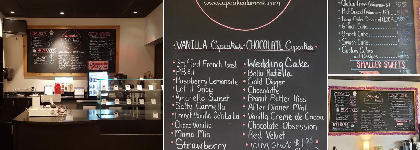 Cupcake A La Mode Menu