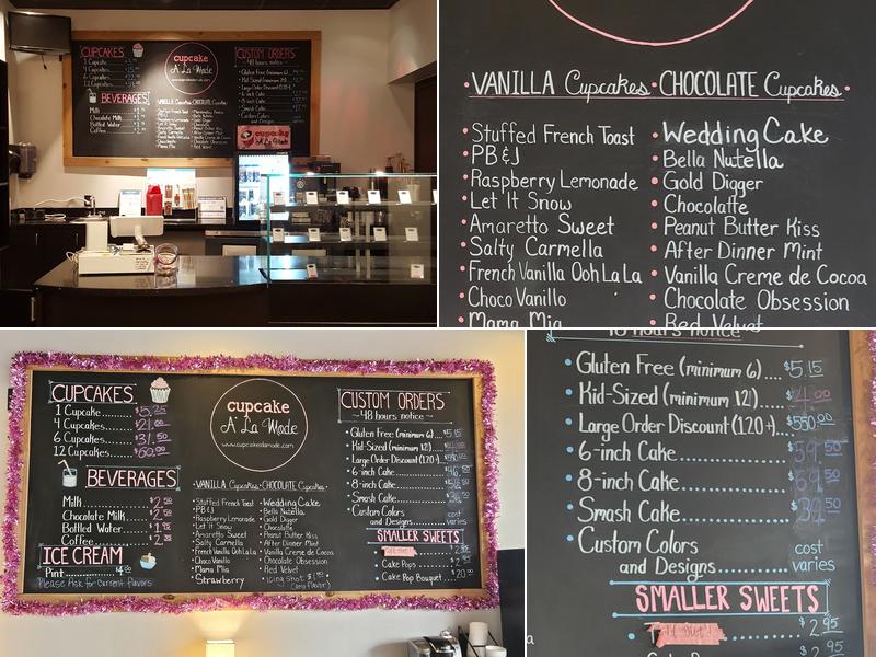 Cupcake A La Mode Menu
