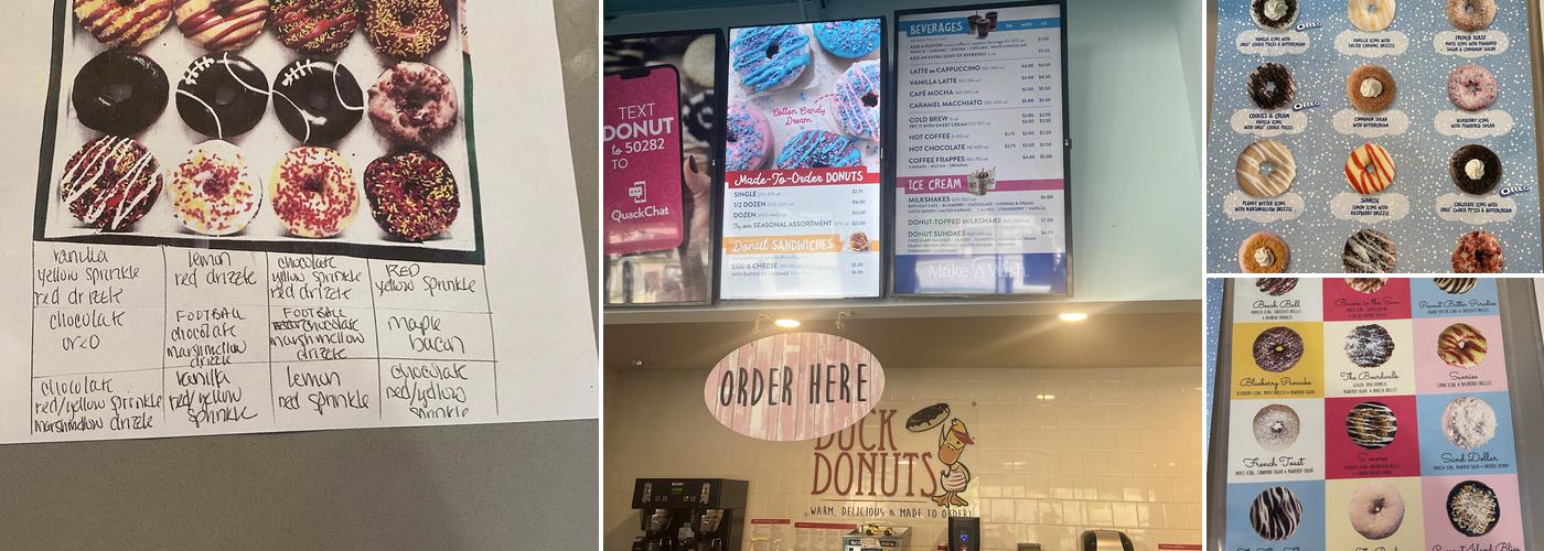 Duck Donuts Menu