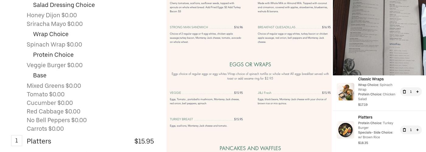 J&J Fresh Kitchen Menu