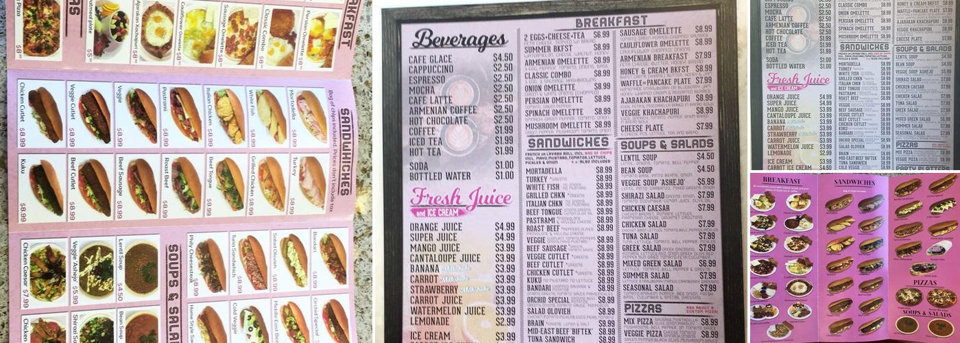 Pink Orchid Bakery and Cafe Menu