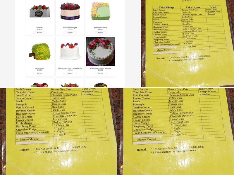 Diamond Bakery Menu