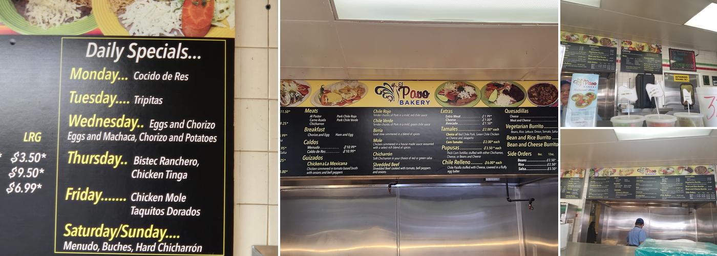 El Pavo Bakery & Restaurant Menu