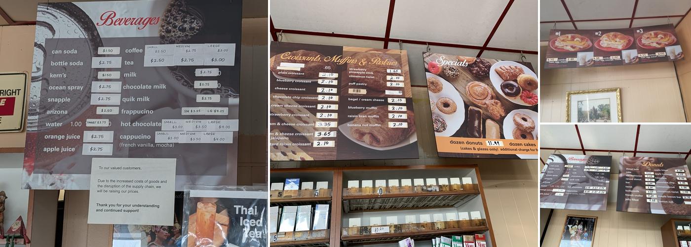 Big Jim's Donuts Menu