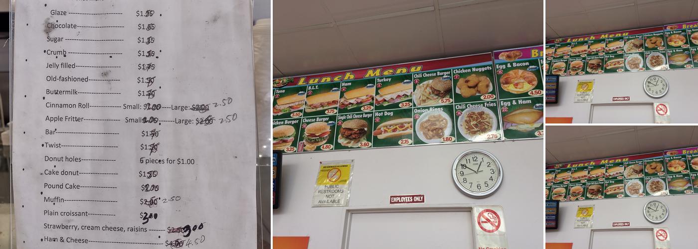 Mr. Good's Donuts Menu