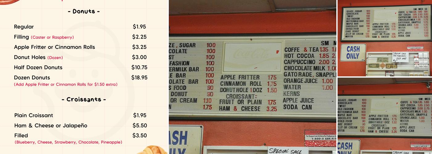 Mr Goods Donuts Shop Menu