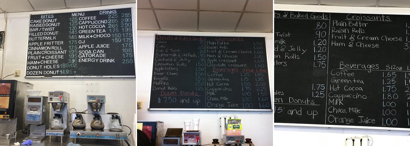 Mr Good's Donuts Menu