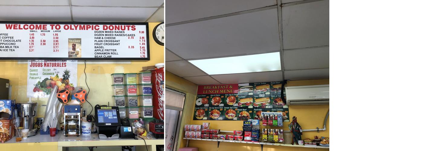 Olympic Donuts Menu