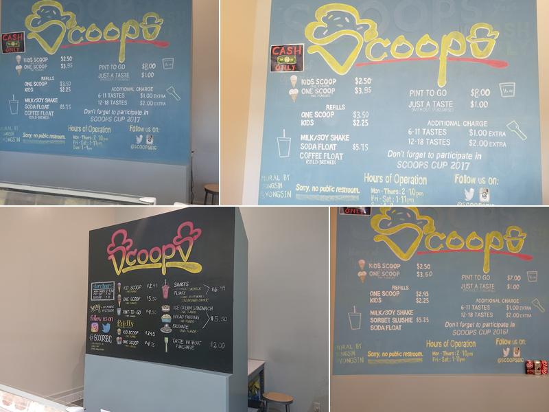 Scoops Menu