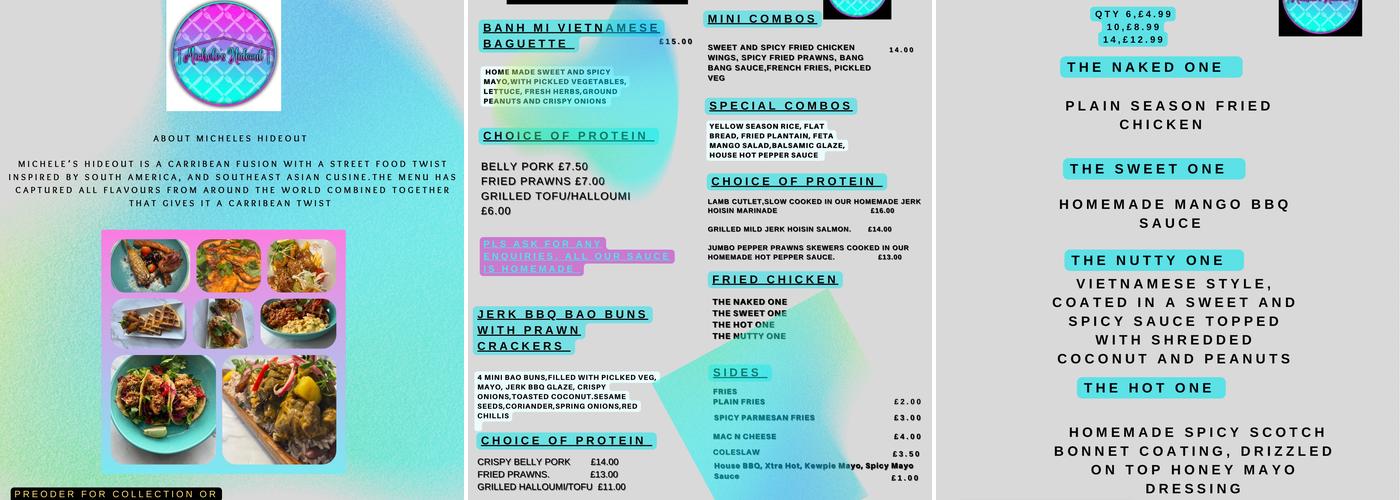 Michele’s Hideout Menu