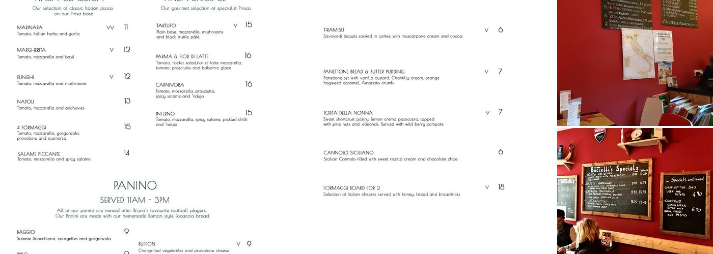 Buccelli's - Authentic Italian Restaurant, Menu