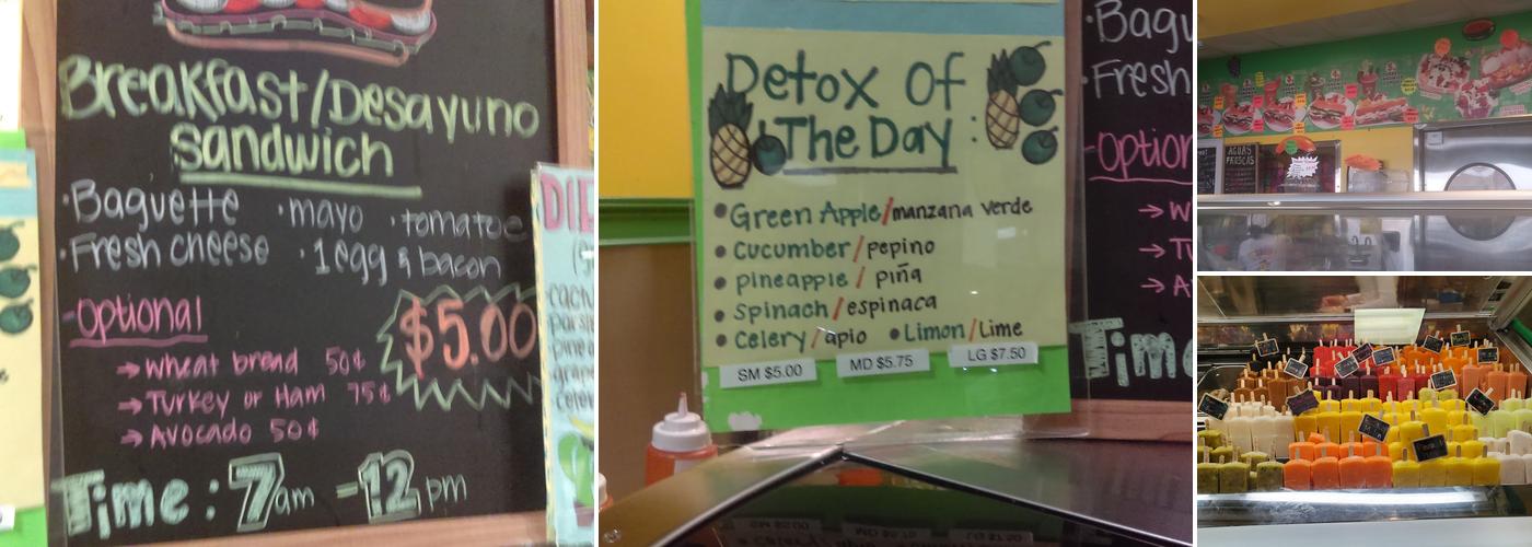 Mateo's Ice Cream & Fruit Bars Menu