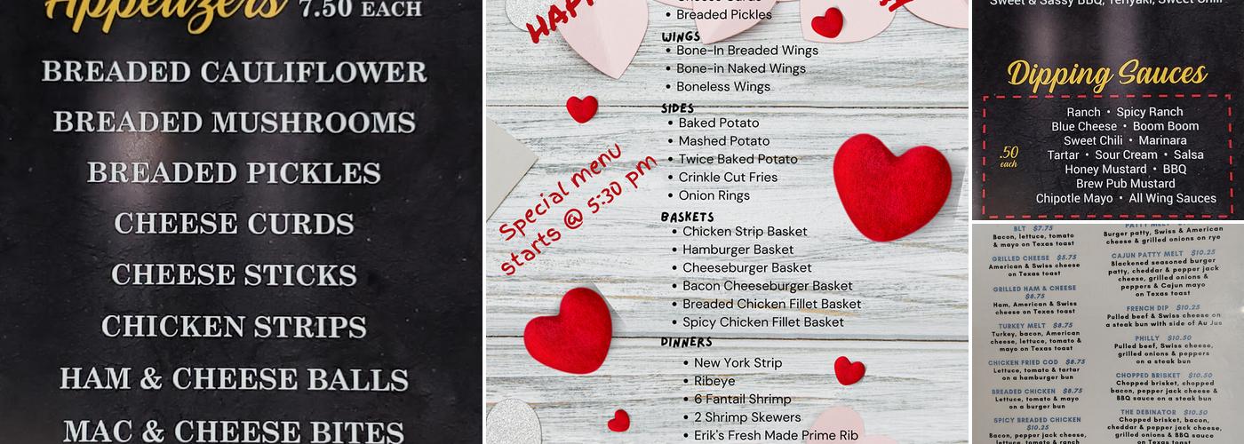 The Rig Lounge II and The Grill Menu