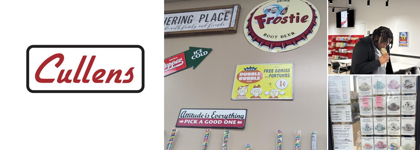 Cullens Ice Cream Menu