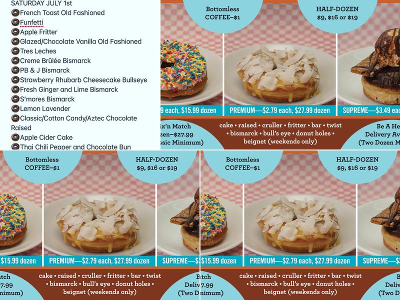 Mojo Monkey Donuts Menu