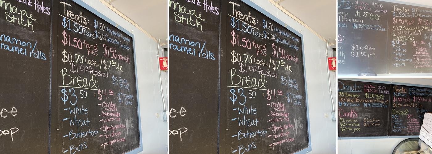 Blue Egg Bakery Menu