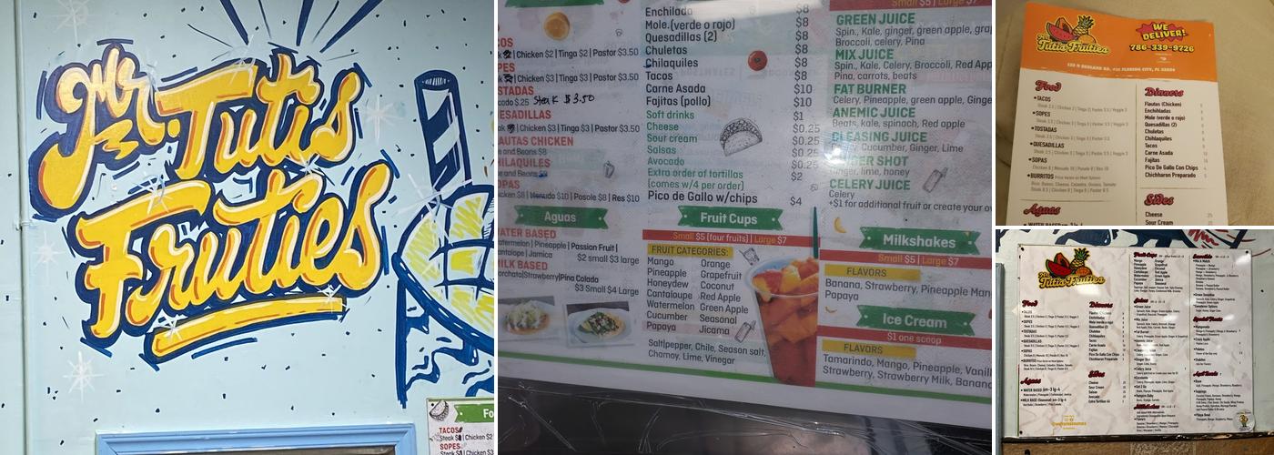 Mr. Tutis Fruties Menu