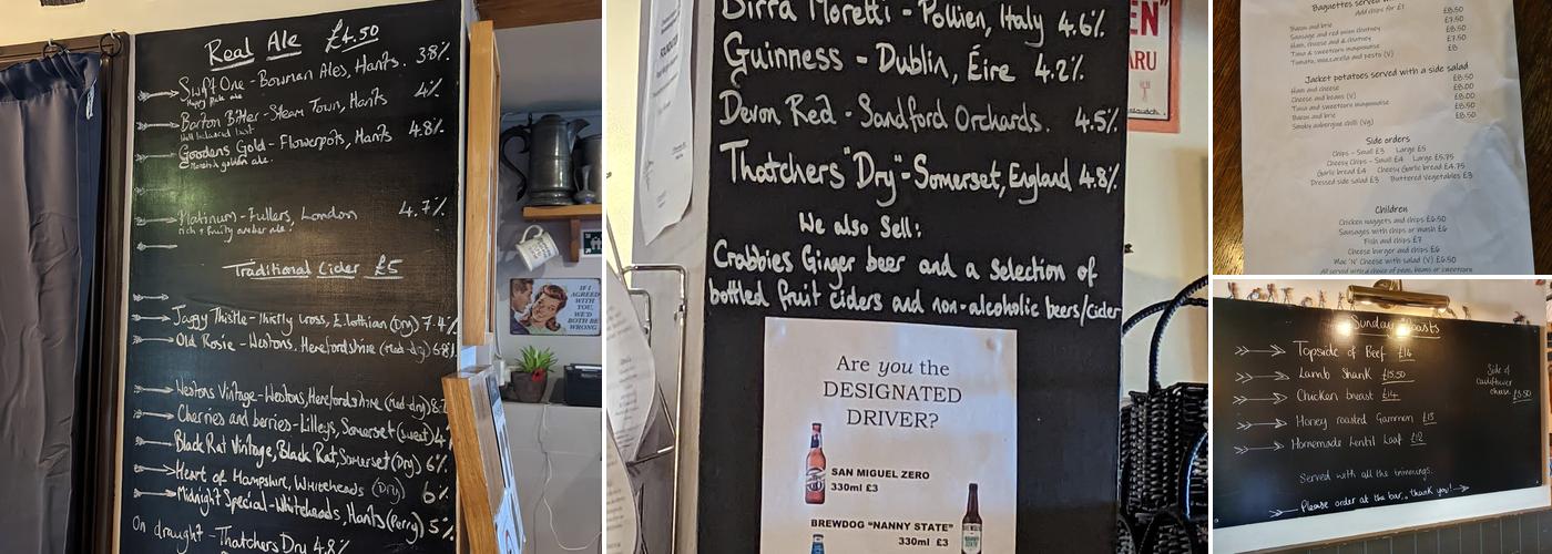 The Hampshire Bowman Menu