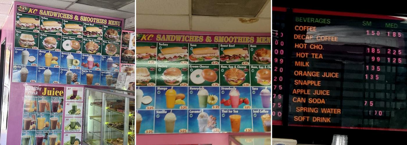 KC Donuts Menu