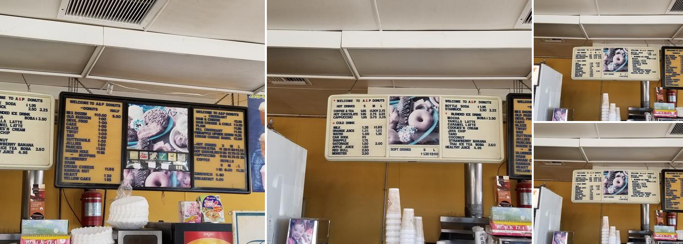 A & P Donuts Menu